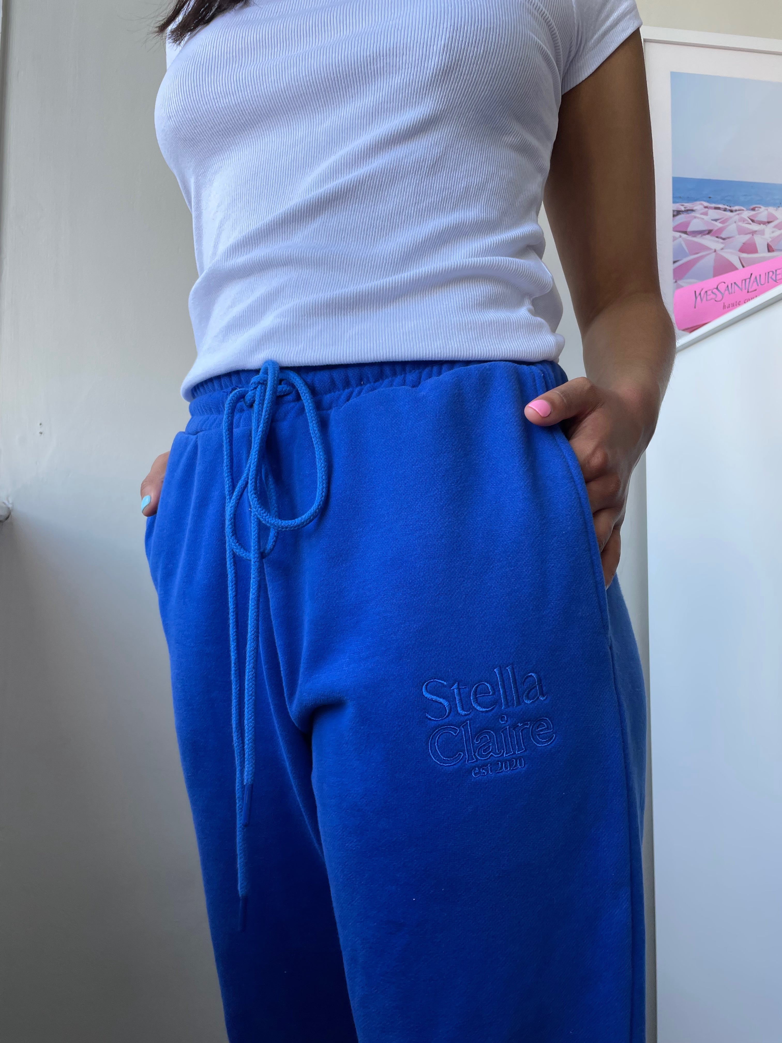 Royal blue brand hot sale track pants